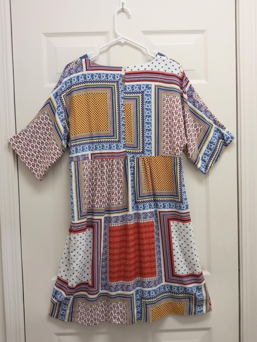 Vermont Country Store Patchwork Dress Medium Boho Cottagecore Prairie Pockets - Picture 3 of 16